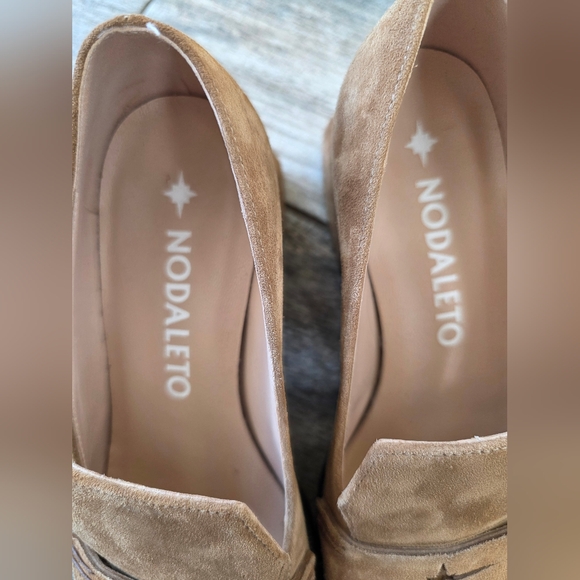 Nodaleto Women's Bulla Cara Hazel Tan Suede Block Heel Loafers 37 7 - Picture 2 of 6